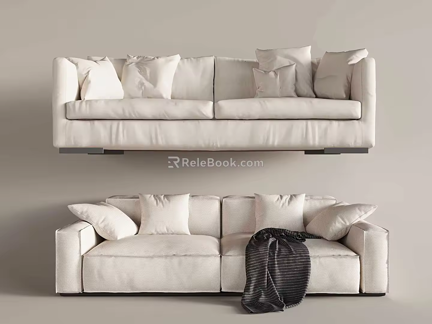Cream wind sofa pillow 3d model