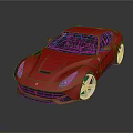Red Sports Car With Sleek Design Black Interior Silver Wheels And Reflective Surface