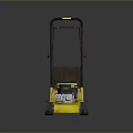 Yellow Gas Powered Lawn Mower With Black Handle And Wheels For Grass Cutting