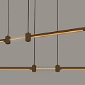 Modern Linear Chandelier In Brass With Crystal Accents For Minimalist Interior Design