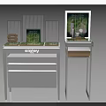 Modern White Display Shelves With Decorative Items And Storage Compartments 3d model