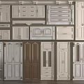 Assorted White and Beige Kitchen Cabinet Doors with Drawer Fronts in Various Styles 3d model