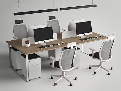 Modern office desk and chair combination 3d model