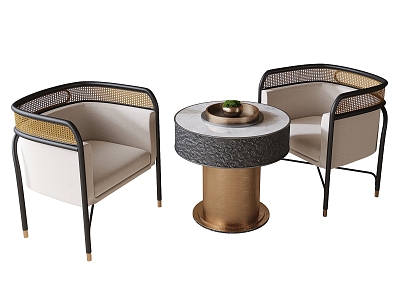 Modern Negotiation Table and Chair Coffee Table and Chair Casual Table and Chair Single Chair 3d model