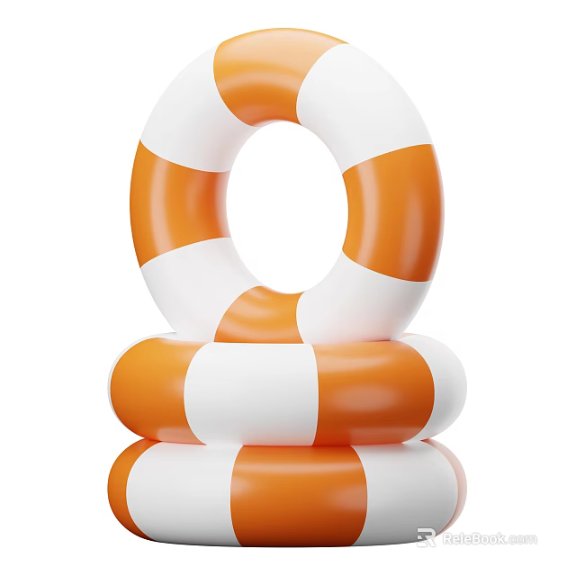 Orange And White Stacked Medical Rehabilitation Rings For Therapy Use 3d model 