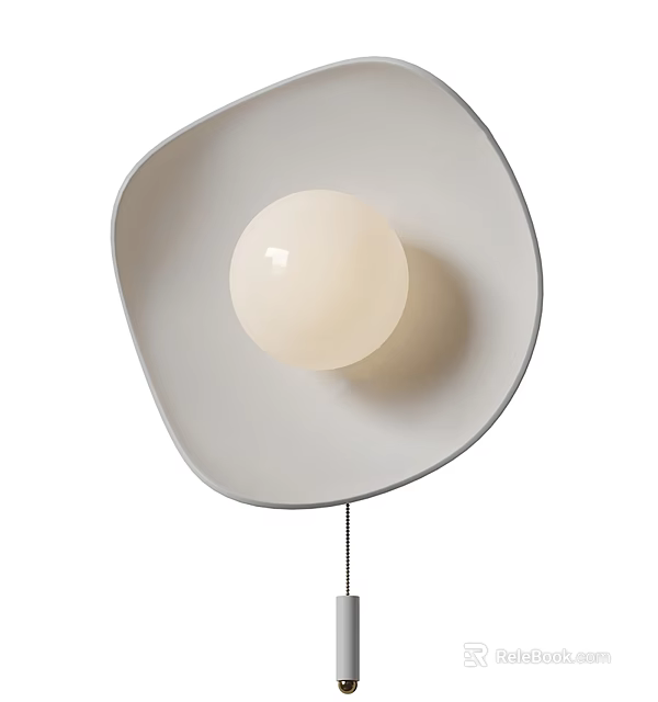 Modern Wall Lamp With White Spherical Light And Minimalist Design 3d model