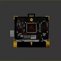 Open Black Case With Gold Trim Internal Devices And Red Tian Character