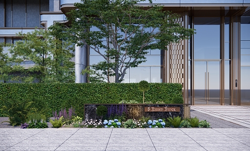 Modern landscape wall Home landscape wall Residential area Home landscape Plant group Flower bed Flower border 3d model