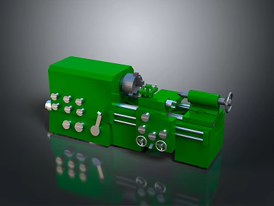 Green Mechanical Industrial Machine With Control Knobs Adjustable Handles And Metal Components 3d model