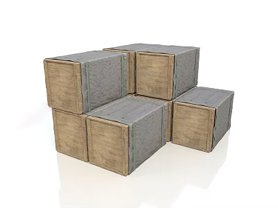 Textute Style Wooden Box Stacking Wooden Box Stacking Wooden Container Pallet Freight Storage Wooden Barrel 3d model