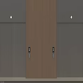 Modern Elevator in Lobby with 1st Floor Indicator and Wooden Metallic Design