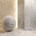 Concrete Components Featuring Sphere Wall And Textured Floor In Minimalist Design 3d model