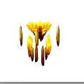 Glowing Yellow Crystal Cluster With Sharp Luminous Spikes And Bright Edges