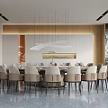 Modern Private Dining Room With Round Table And Elegant Decor 3d model