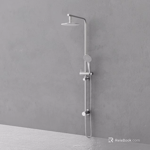 Modern Chrome Shower System with Rainfall Head and Handheld Sprayer Wall Mounted Design for Bathroom 3d model 
