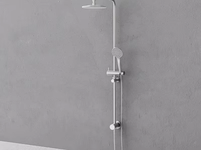Modern Chrome Shower System with Rainfall Head and Handheld Sprayer Wall Mounted Design for Bathroom 3d model