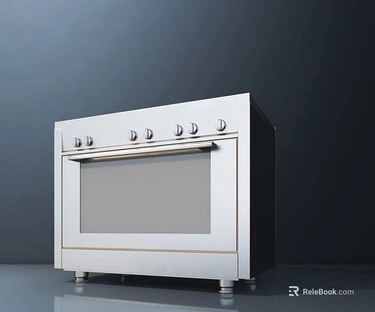 Modern Stainless Steel Oven With Control Panel And Glass Door Kitchen Appliance 3d model 