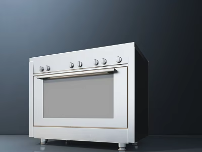 Modern Stainless Steel Oven With Control Panel And Glass Door Kitchen Appliance 3d model