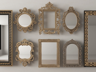 Mirror Decorative Mirror Cosmetic Mirror Bathroom Mirror Vanity Mirror Retro Mirror Classical Mirror 3d model