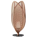 Two Decorative Woven Brown Leaf Shaped Table Lamps for Home Decor 3d model