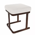 Modern Sofa Ottoman With Dark Brown Wooden Frame And Light Beige Fabric Cushion