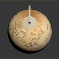 Vintage Globe With Wooden Base And Detailed World Map Surface