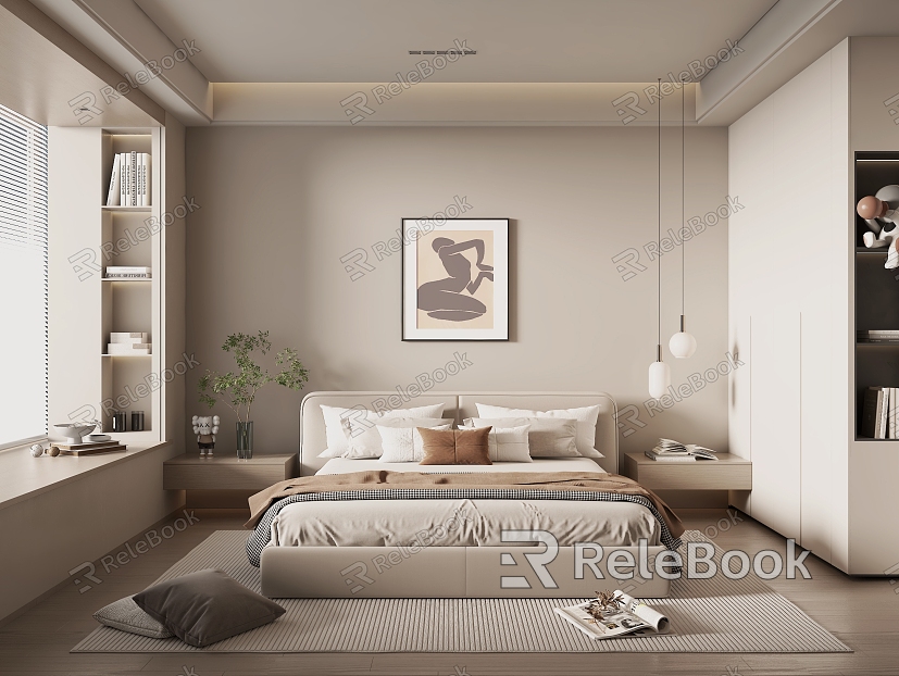 Cream wind home bedroom model