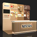 Stylish Traditional Nescafe Exhibition Booth With Chinese Elements And Product Displays