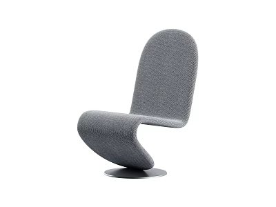 Modern Gray Fabric Single Chair With Curved Design And Stable Base 3d model Modern Gray Fabric Single Chair With Curved Design And Stable Base 3d model