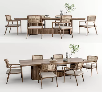Rattan Dining Chair 3d model