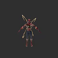 SpiderMan Game Movie Character With Red Blue Suit And Gold Mechanical Arms