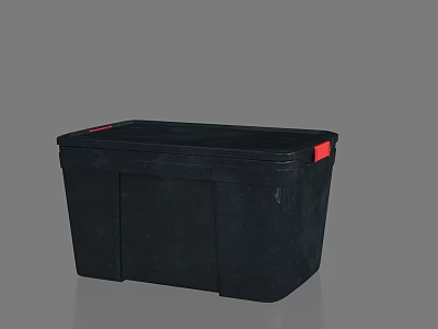 Black Storage Box with Red Accents for Home Organizing and Storage Solutions 3d model
