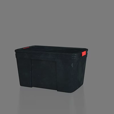 Black Storage Box with Red Accents for Home Organizing and Storage Solutions 3d model