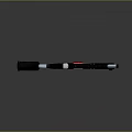Futuristic Tactical Weapon With Black White Blue Sleek Design And Scope