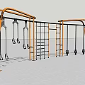 Outdoor Multifunctional Sports Equipment with Swings Climbing Frame and Hanging Bars for Kids Public Playground
