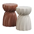Brown And White Tea Tables With Curved Textured Speckled Material Design