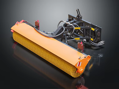 Functional Vehicle Heavy Duty Sweeper Brush Attachment for Road Cleaning Tasks 3d model