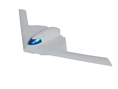 White Streamlined Drone With Blue Cockpit And Extended Wing Structure 3d model