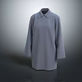 Light Blue Long Coat With Collar Design And Minimalist Soft Fabric Style