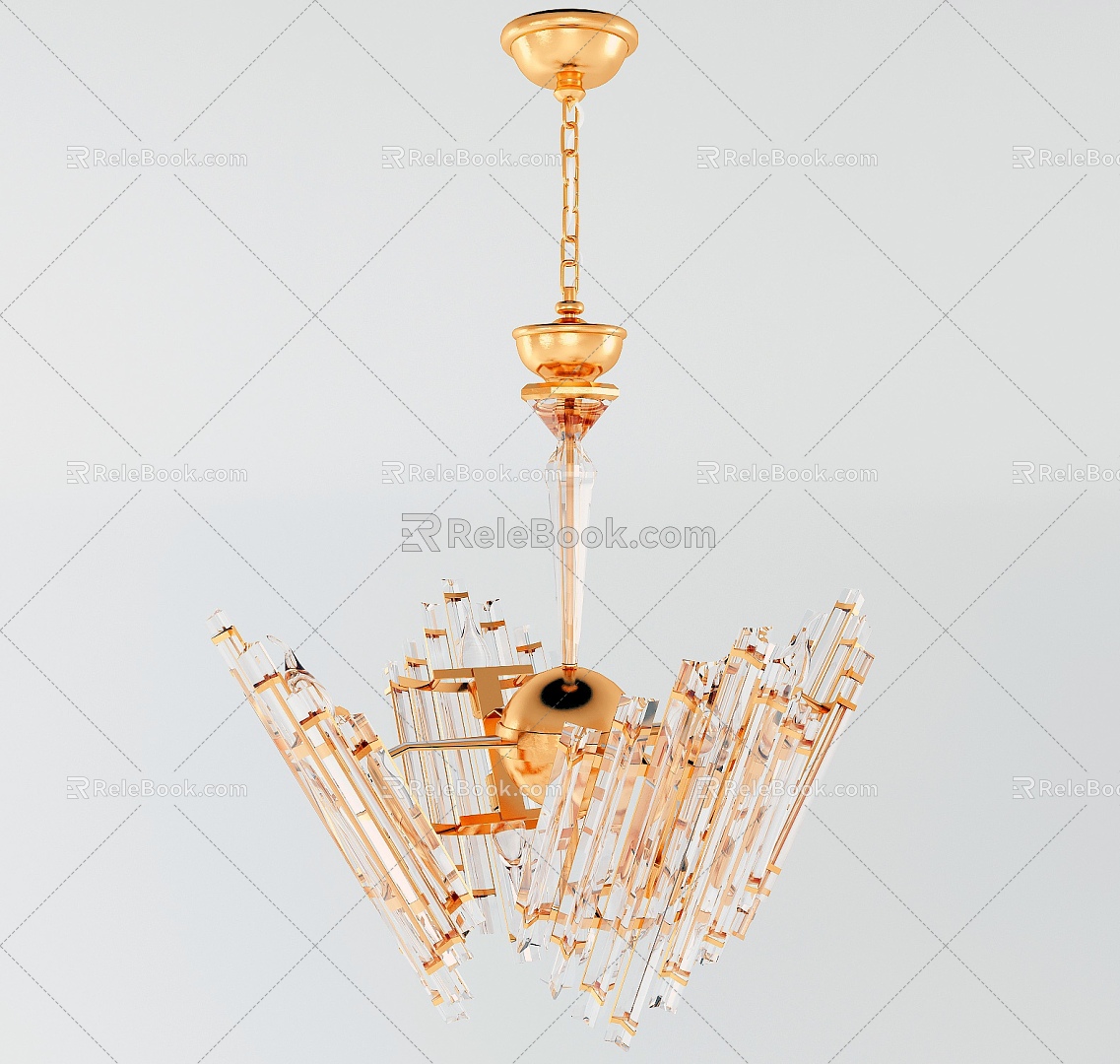 Metal crystal lamp 3d model