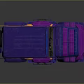 Purple and orange off road car with unique flame pattern and stylish exterior design