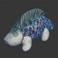 Colorful Ceramic Fish Figurine With Blue Green Spots For Home Decoration