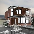 Modern single-family villa 3d model