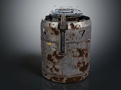 Old Rusty Metal Bucket For Household Storage With Rust Spots And Metal Construction 3d model
