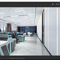 modern monitoring room 3d model