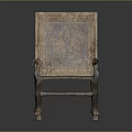 Antique Wooden Chair with Carved Armrests and Claw Feet Legs Vintage Traditional Design