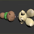 Cartoon Game Characters Brown Squirrel With Green Spiral Backpack And Yellow Fox Facing Each Other