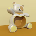 Cute Cartoon Bear Shaped Interactive Area With White Yellow Design And Kid Friendly Seat