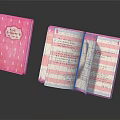 Pink Polka Dot Notebook Open With Striped Pages And Handwritten Little Notes