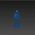 Ornate Ancient Weapon Tower Featuring Golden Accents Blue Roof And White Base